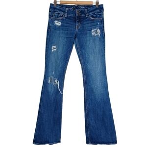 American Eagle Artist Sz 8 Low-Rise Stretch Distressed Jeans
